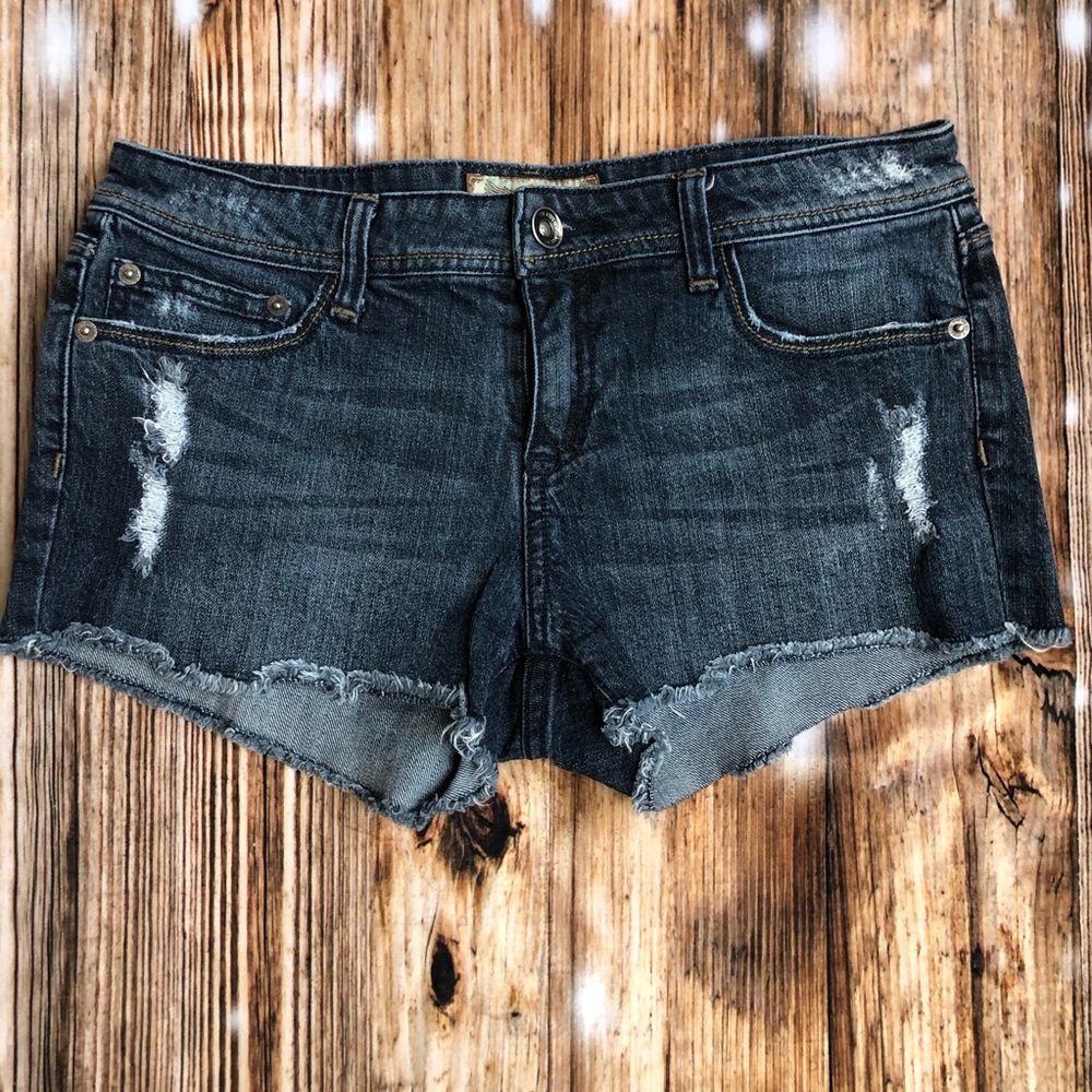 YMI Jeans Distressed Raw Hem Denim Shorts